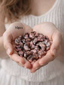 5/10/20 Pcs Natural Stone Decorative Pendant, Dragon Blood, Red Rose, Green, Sapphire Blue, Moon, Uplifting Mood, Healing, Yoga, Spiritual, Natural Style - Variegated - View 11