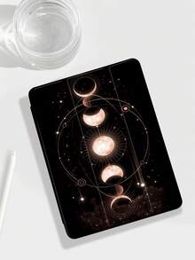 1pc Halo Star & Moon Pattern Tablet Protective Case, 3-Fold Stand Protective Cover, Compatible With IPad 10.2", IPad Pro 2021/2020/IPad (A16) 11", 11th Gen 2025/10th Gen, Galaxy Tab A8 10.5" 2022, Matepad 10.4/Tab, , Anti-Drop, Pen Slot, Sleep/Wake Support, Ramadan Gift