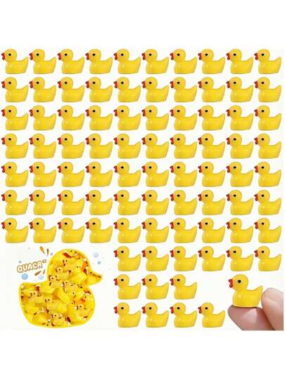 50pcs Mini Resin Ducklings, Small Resin Ducklings Wholesale, Resin Home Decor, Suitable For Miniature Dollhouse Decoration, Garden Aquarium Planter DIY Decor, Birthday Gift, Party Favor, Fairy Garden Accessories, Holiday Garden Planter Decor