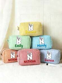 Customized Easter Tulle Makeup Bag, Bridesmaid Makeup Bag, Toiletry Bag, Cosmetic Bag, Bridesmaid Gift, Wedding Party Gift, Birthday Gift, Easter Gift, Makeup Artist Storage Bag, Holiday Gift - Multicolor - View 6