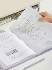 A4 Large Capacity Snap Binder, Document Organizer, Transparent Sleeve File Folder, Office Storage - Multicolor - View 4