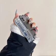 1pc Women's Foldable Phone Case, Wave Pattern Scarf Cat Design For Samsung Galaxy Z Flip7, Galaxy Z Flip7 FE, Galaxy Z Flip6, Galaxy Z Flip5, Fashionable, Popular, With Cute Pendant, High-Quality Material - Multicolor - View 10