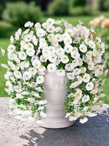 10/6/4/2/1pc Outdoor Artificial Hanging Flowers, White Morning Glory, Suitable For Autumn Decoration, Wedding, Home, Office, Garden Decor, Artificial Flowers With Eucalyptus Leaves, UV-Resistant Realistic Hanging Plants, Applicable For Thanksgiving Decoration, Wedding Arch, Wall, Garden, Bedroom, Office, Party Decor - White - View 3