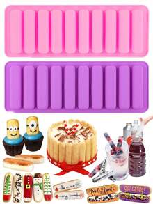 长方形巧克力饼干模具、冰块模具、果冻模具、圆柱形硅胶糖果模具、婚礼、派对、节日蛋糕装饰模具