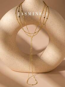 1pc S925 Sterling Silver Gold-Plated Chain Finger Bracelet, Multi-Layered Chain Bracelet, Three-Layer Chain Bracelet, Sterling Silver Bracelet, Women's Ring Bracelet, Simple, Sophisticated And Elegant, Suitable For Everyday Wear, A Perfect Gift For Her On Holidays. - Multicolor - View 2