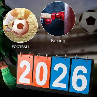 4-Digital Portable Table Top Scoreboard Flipper, Multi Sports Score Flip Scoreboard Score Keeper