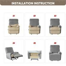 Soft Cotton Velvet Sofa Cover Stretchy Recliner Chair Cover  WashableRecliner Sofa Cover Reclining Chair Slipcovers Furniture Protector Suitable For Hotels Rental Houses Outdoor Camping - 灰褐色 - 查看 7