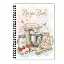 1pc Personalized Recipe Notebook, Handmade Spiral Blank Recipe Book For Organizing Home Recipes, Customizable Cookbook Journal, Unique Gift For Chefs And Bakers - Nhiều màu - Xem 2