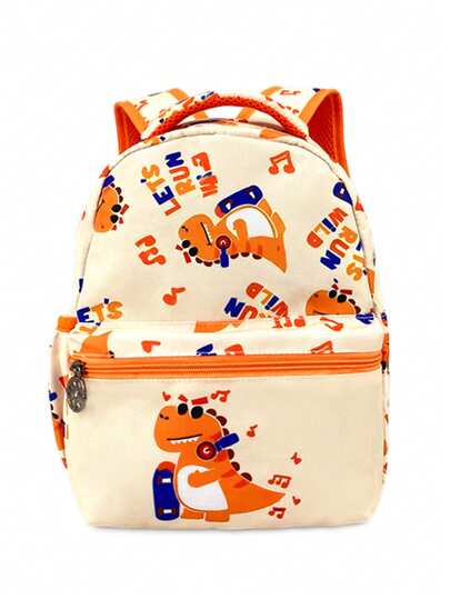 Kids' Fashion Allover Print Casual Backpack With Foam Padding To Relieve Back Pressure, Cartoon Dinosaur, Unicorn, Bear, Tiger Patterns, Loved By Children, Perfect Gift For Kids On Holidays And Birthdays