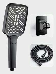 1 pieza Cabezal de ducha cuadrado de alta presión, con grandes orificios de salida de agua, de una sola mano, con alto caudal, rociador de ducha para el hogar, para uso con calentador - Plateado - Ver 14