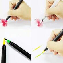 12 Pcs Watercolor Pen Set 12 Colors Soft Head Easy To Color Heat Resistant Water Paint Brush Pens - Multicolor - Ver 7