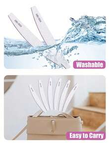 25/10/3Pcs Nail File, Professional Nail File, 100/180/240 Grit Double-Sided Graded Nail Buffers, Natural Nails, Nail Tech Supplies, Nail Tech Must Haves, Washable Reusable Emery Board - Grey - View 5