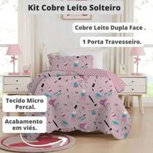 Double-Sided Single Bedspread Set For Girls And Children, Premium Decoration, 2 Pieces. Unmissable! - 化妝品 - 查看 2