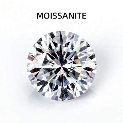 10-5,0 karat D-färg VVS1 Moissanit rund briljantslipad lös diamant