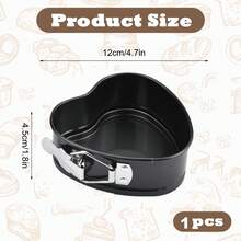 1 pieza Molde redondo de acero al carbono antiadherente de 4 pulgadas con fondo desmontable y broche de acero inoxidable, adecuado para uso doméstico y restaurantes (negro) - Negro - Ver 12