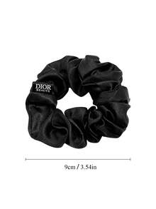 Christian Dior Black Silk Hair Scrunchies. High-Quality Silk Hair Ties. Casual, Fashionable, Minimalist Hair Scrunchies. No Trace, No Hair Damage. - Black - View 10
