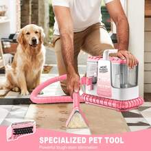 13 Kpa Strong Suction Portable Carpe  With Cleaning Fluid And Extra-Long Hose, Dual Water Tank Design Deep Cleaning For Rugs, Couch, Curtain, Car Interiors Stains, Pet & Family Friendly - US A Type Plug(110-127V) - View 3