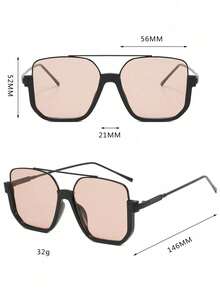 1pair Extra Large Frame Fashionable Retro Style Fashion Glasses For Women Beach Accessories For Women Glasses Shades Basics Fall Winter Women Outfits Clothes Business Casual Gifts For Summer Beach Vacation,Outdoor,Travel - Bronze - View 5