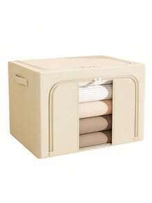 1个/2个装拉链布艺收纳箱，大容量收纳篮，可收纳衣物、毯子、玩具等，适用于衣柜、卧室、家居、宿舍，节省空间的收纳神器 - 深灰色 - 查看 21