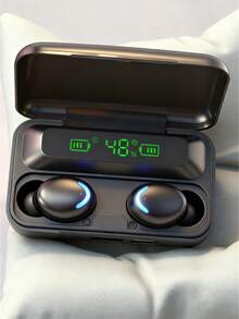 New F9 Bluetooth Earphones, 9D Stereo Sound, Deep Bass, Sports Earphones, Hands-Free Touch Control, TWS Wireless Earbuds, Bluetooth 5.3 Earphones, In-Ear Wireless Earphones With Microphone, 600mAh Battery Capacity - Black - View 10