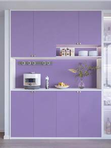 1卷北欧风格自粘墙纸，防水乙烯贴纸，适用于宿舍和卧室等易撕墙纸，北欧简约设计墙纸 - 紫色 - 查看 10