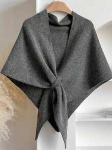 1pc Autumn/Winter New Casual Street Style Women Scarf Triangle Shawl Thick Warm Shoulder Wrap, Suitable For Dress - Multicolor - View 11