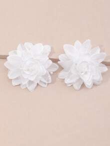 2件套女孩白色花朵发夹套装，适合日常装饰 - 白色 - 查看 4