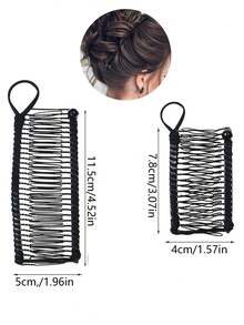 1个极简黑色香蕉发夹梳，高弹力多功能复古香蕉夹，适合日常通勤、派对等场合。 - 黑色 - 查看 3