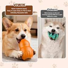 Interactive Dog Toys To Keep Them Busy Dog Frozen Treat Toy To Reduces Anxiety Dogs Puzzle Enrichment Toy For Small Medium Breeds Freezable Fillable Rubber Easy To Clean Orange - trái cam - Xem 5