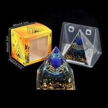 1pc Natural Crystal Ball Pyramid Ornament, Resin Wrapped Crystal Chips Home Decoration, Boxed Lucky Fengshui Desktop Small Ornament - Multicolor - View 21