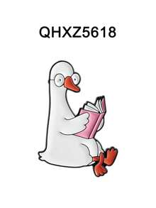 1pc/Set Silly Goose Reading Brooch Enamel Pins Cartoon Cute Couple Goose Reading Brooches Backpack Lapel Badge Jewelry Gift For Friends - Multicolor - View 14