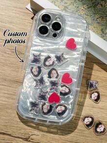 Customized Phone Case, Customized Acrylic Panel, Swinging Phone Case, Heart-Shaped Acrylic Board, Valentine's Day Gift, Women's Gift, Customized Couple Photo, Family Photo, Birthday Gift, Couple Gift, Boyfriend/Girlfriend Gift, Family, Friends, Party Favors, Commemorative Gift, Pet Couples Gift - Multicolor - View 3