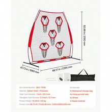7 X 7 Ft Football Trainer Throwing Net, Training Throwing Target Practice Net With 5 Target Pockets, Knotless Net Includes Straps And Portable Carry Case, Improve QB Throwing Accuracy, Red - 7*7 Ft 5-hole Red - View 7