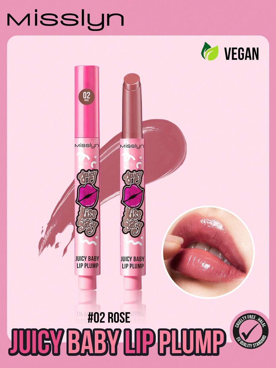 Son bóng làm đầy môi MISSLYN Juicy Baby, serum dưỡng môi không bết dính, son dưỡng môi dầu hạt nho, son tint làm đầy môi Summer Vitality, son môi dạng lỏng, son môi đỏ, son môi dạng lỏng, thuần chay, không thử nghiệm trên động vật.