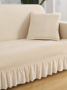 Skirt-Style Sofa Cover, Solid Color Elastic Full-Wrap Sofa Cover, Polyester All-Season Universal, Simple And Modern - Beige - View 9