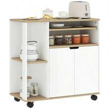 Mobile Kitchen Trolley With Lockers, Cabinets, Adjustable Shelves For Kitchen, Living Room, Dining Room