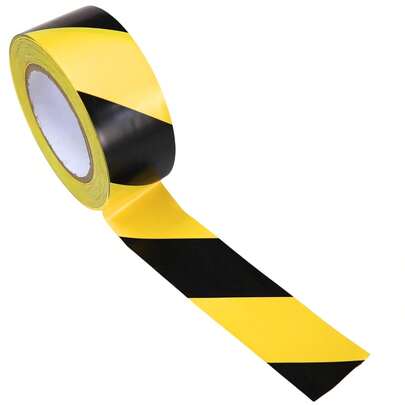 YITAPE One Roll Of 2-Inch X 59-Foot Black And Yellow Hazard Warning Stripe Tape For Floor Marking. Strong Adhesion, Abrasion-Resistant, And Waterproof. Ideal For Walls, Floors, Pipes, And Equipment.