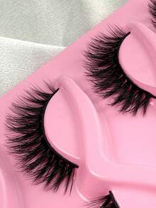 5 Pairs 3D Full Strip Eyelashes Curling Volume Fluffy Thick Faux Mink Lashes Dramatic False Lashes Convenient For Applying And Enhancing Eyes - Fluffy Lashes - View 6