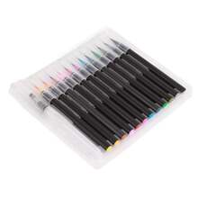 12 Pcs Watercolor Pen Set 12 Colors Soft Head Easy To Color Heat Resistant Water Paint Brush Pens - Multicolor - Ver 5