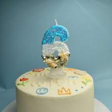 New Creative Blue Ocean Beach Themed Number Candles 0-9 For Birthday Cake