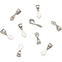 Glue-On Flat Pad Bails  DIY Carms Pen Ewelry Findings - PlatinumFlower - View 2