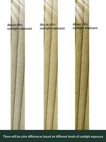 1pc Matcha Green Linen Sheer Curtain, Semi-Sheer For Bedroom, Living Room, Balcony