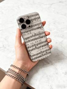 音乐符号彩绘透明极简时尚创意防震手机壳，兼容 17/17 Pro/17 Pro Max、16/11/16 Pro/16 Plus/16 Pro Max/16e、15 Pro Max、13/14/12/XS/XR/7G/8P、Galaxy S25/S25 Plus/S25 Ultra、A15/A32/A23/A55/A52/A12/A32 - 彩色 - 查看 5