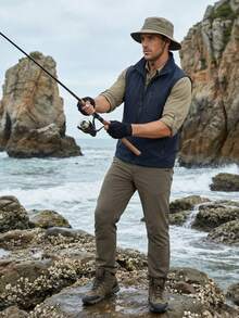 Men's Outdoor Vest, Summer Sleeveless Breathable Multi-Pocket Jacket, Fishing Utility Waistcoat With Mesh Lining - Navy Blue - View 4