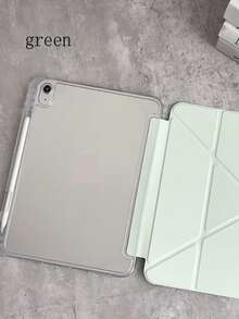 1pc Unisex Minimalist PU Leather Tri-Fold Stand Protective Case With Pencil Slot, Suitable For IPad 7/8/9, IPad Air 5/4/3 9th Gen 10.2, IPad Pro 11, IPad Mini 5 - Black - View 12