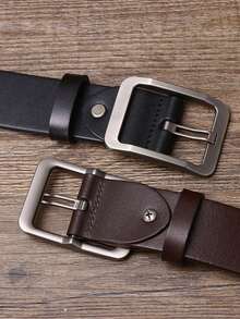 1pc Men's Retro PU Buckle Belt, Casual Multi-Purpose Alloy Buckle Belt, Japanese Character Pattern, Artistic Retro Style, Fashion Versatile - Multicolor - View 4