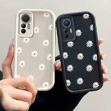 1pc Minimalist Creative Personalized Cute High-End Mobile Phone Case Compatible With Samsung S25Ultra/S25Plus/S25/S25FE/S24Ultra/S24Plus/S24/S24FE/S23Ultra/S23FE/S23/S23+/S22Ultra/S22/S22+/S21Ultra/S21FE/S21/S21+/S20Ultra/S20FE/S20/S20+/A73/A72/A55/A54/A53/A52, Redmi Note 14 Pro+ 5G, P30, Honor X6b, OPPO A74, Realme C53, Realme Narzo N53, Simple 2D Polka Dot Cute Chrysanthemum Eye Gradient Design - White - View 2