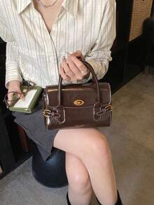 Retro Handbag For Women, New Mini Tote Bag, Lightweight Luxury Niche High-End Feeling Shoulder Crossbody Bag - Coffee - View 3