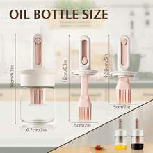 玻璃伸缩式油刷油瓶，耐高温硅胶刷套，厨房烧烤控油调味瓶