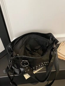 新款大容量简约休闲手提包 - 黑色 - 查看 5